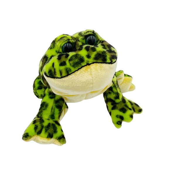 GANZ Webkinz HM114 Green Bull Frog Plush Stuffed Animal NO CODE - Picture 1 of 10